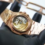 Patek-Philippe-Nautilus-5711-Black-Dial-Rose-Gold-40mm 1：1 SuperClone Watch Replica Watches - 9