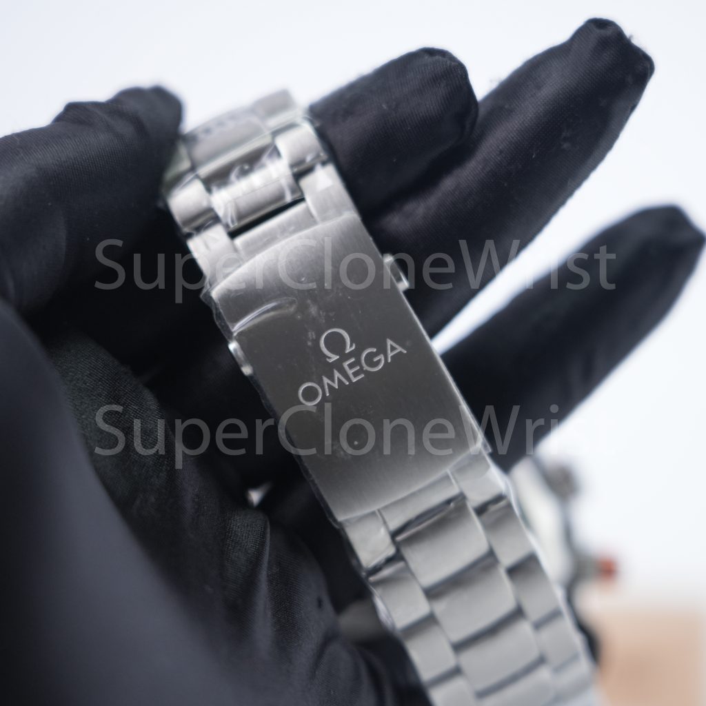 Omega Seamaster 215.30.46.51.99.001 Steel Grey Dial Orange Ceramic Bezel Steel Bracelet 45.5mm Replica Watches - 9