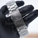 Omega Seamaster 215.30.46.51.01.002 Steel Black Dial Black and Orange Ceramic Bezel Steel Bracelet 45.5mm Replica Watches - 9