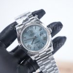 Rolex Day-Date 228236 Steel Ice Blue Sunray Roman Dial Fluted Bezel President Bracelet 40mm Replica Watches - DSC05688