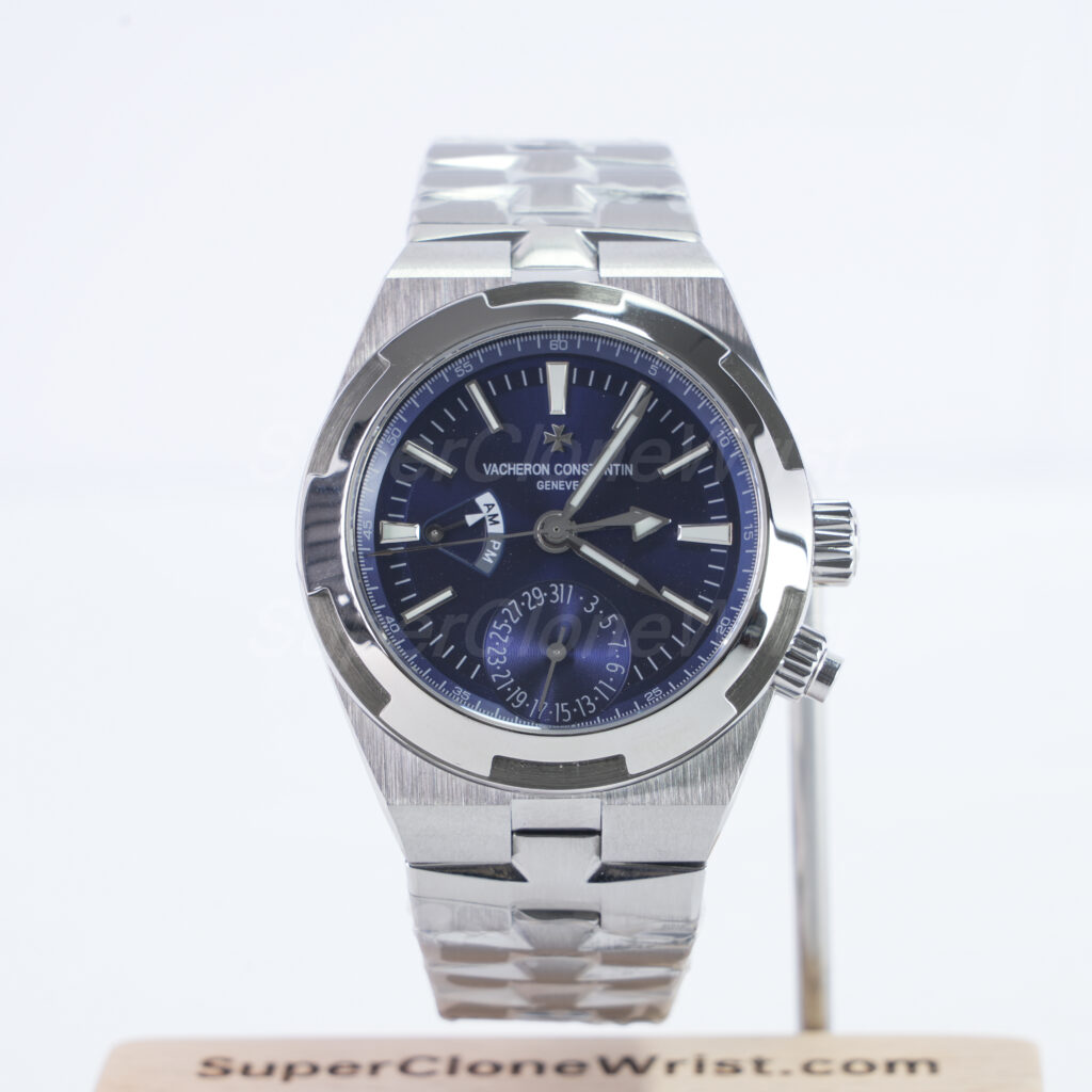 Vacheron Constantin Overseas Dual Time 7900V/110A-B154 Steel Blue Dial Steel Bezel Steel Bracelet 41mm Replica Watches - 1