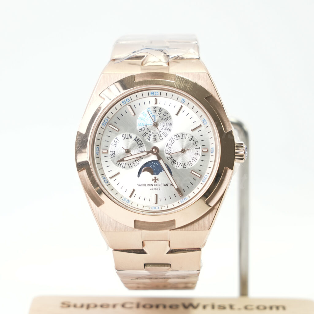 Vacheron Constantin Overseas 4300V/120R-B064 Rose Gold White Dial Rose Gold Bezel Rose Gold Bracelet 41.5mm Replica Watches - 1