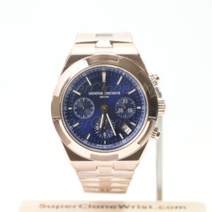 Vacheron Constantin Overseas Chronograph 5500V/110R-B732 Rose Gold Blue Dial Rose Gold Bezel Rose Gold Bracelet 42.5mm Replica Watches - 1