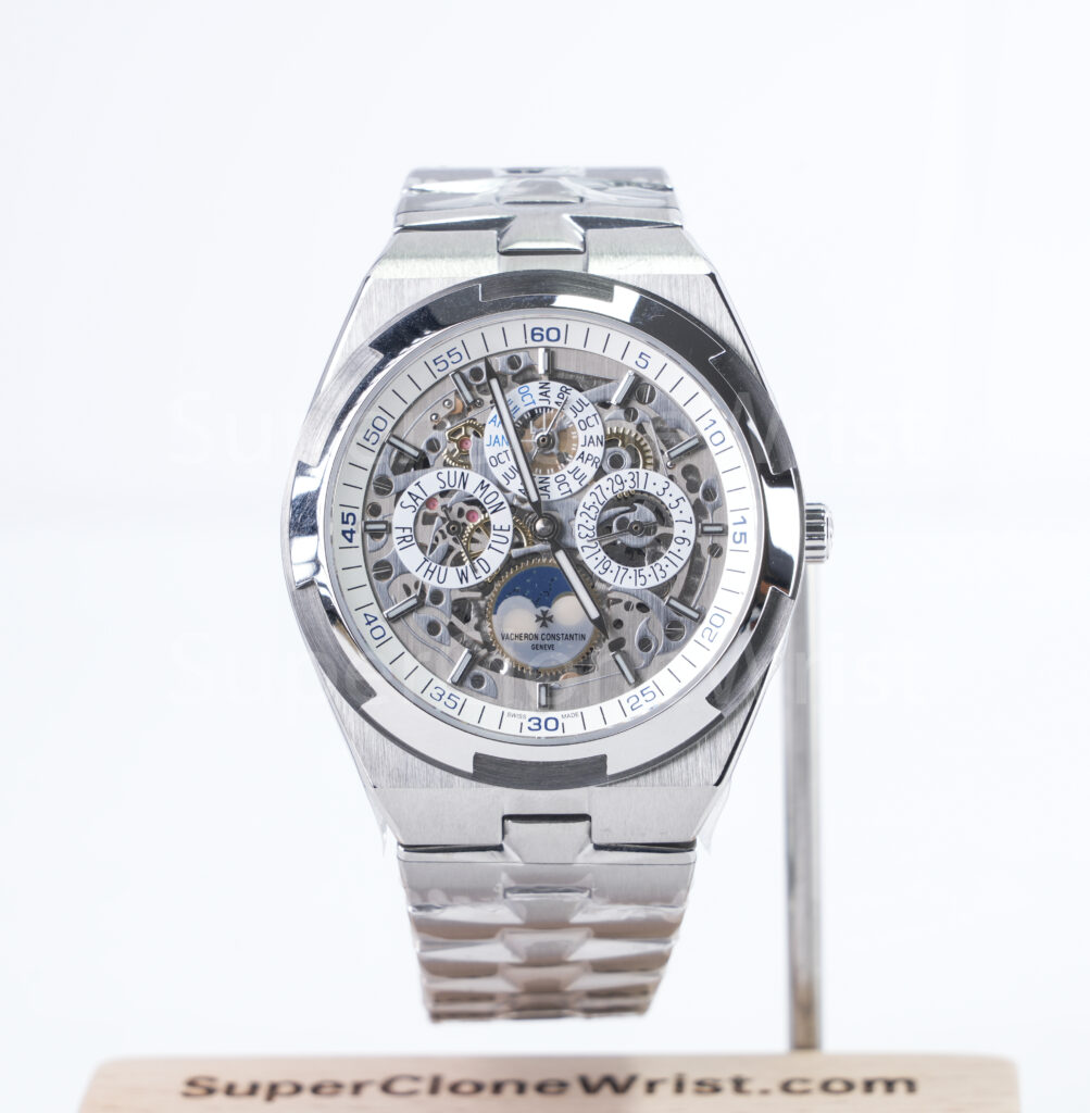Vacheron Constantin Overseas 4300V/120G-B945 Steel Skeleton Perpetual Calendar Dial Steel Bezel Steel Bracelet 41.5mm Replica Watches - 1