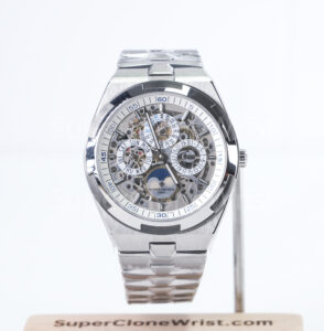 Vacheron Constantin Overseas 4300V/120G-B945 Steel Skeleton Perpetual Calendar Dial Steel Bezel Steel Bracelet 41.5mm Replica Watches - 1