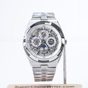 Vacheron Constantin Overseas 4300V/120G-B945 Steel Skeleton Perpetual Calendar Dial Steel Bezel Steel Bracelet 41.5mm Replica Watches - 1