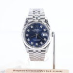 Rolex Datejust 126334 Steel Blue Sunray Diamond Dial Fluted Bezel Jubilee Bracelet 41mm Replica Watches - 1