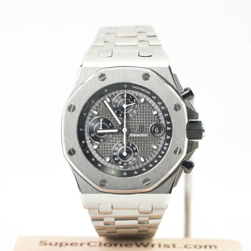 Audemars Piguet Royal Oak Offshore Steel Model Chronograph Grey Tapisserie Dial Steel Bracelet 42mm Replica Watches - 1