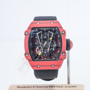 Richard Mille RM 27-03 Red Carbon Fiber Skeleton Dial Red Carbon Fiber Bezel Black Fabric Strap 40mm Replica Watches - 1