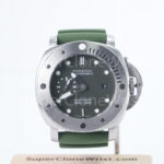 Panerai Submersible Verde Militare PAM01055 Steel Green Dial Green Rubber Strap 42mm Replica Watches - 1