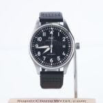 IWC Pilot's Watch Automatic TOP GUN Steel Model Black Dial Black Leather Strap 41mm Replica Watches - 1
