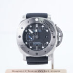Panerai Submersible PAM00973 Steel Black Dial Brushed Steel Bezel Black Rubber Strap 42mm Replica Watches - 1