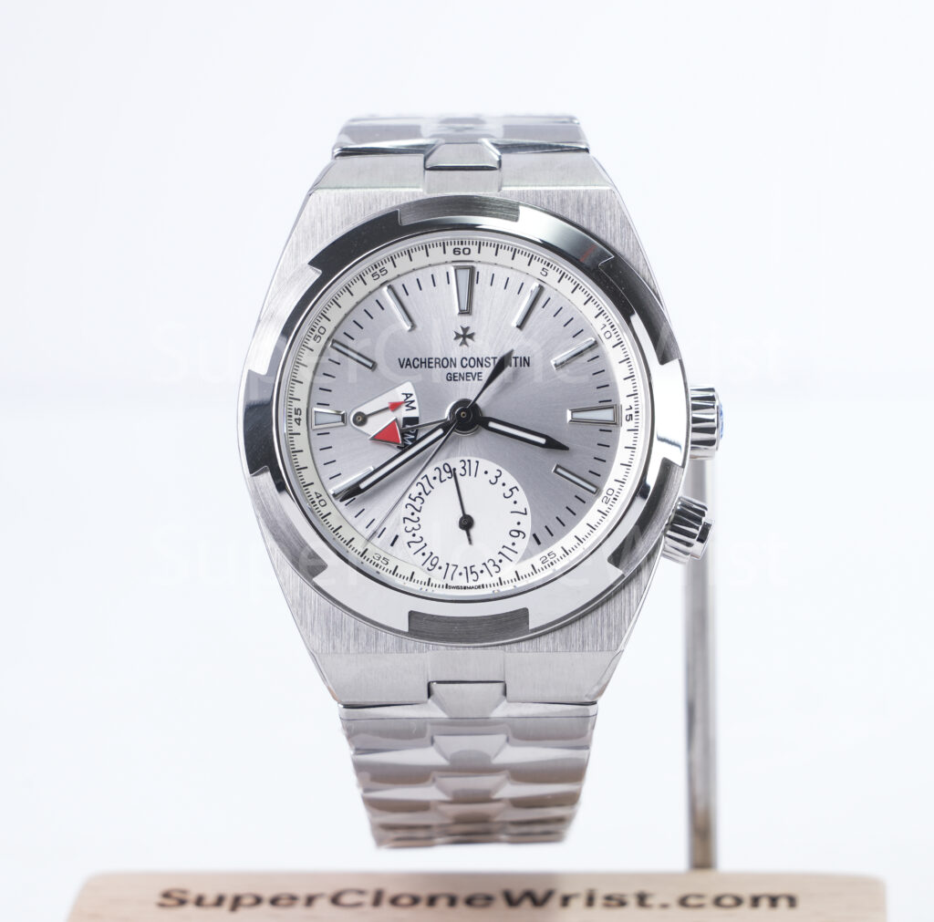 Vacheron Constantin Overseas Dual Time 7900V Steel Silver Dial Steel Bezel Steel Bracelet 41mm Replica Watches - 1