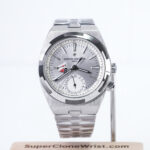 Vacheron Constantin Overseas Dual Time 7900V Steel Silver Dial Steel Bezel Steel Bracelet 41mm Replica Watches - 1