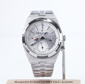 Vacheron Constantin Overseas Dual Time 7900V Steel Silver Dial Steel Bezel Steel Bracelet 41mm Replica Watches - 1