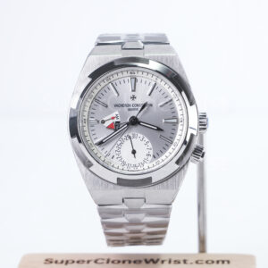 Vacheron Constantin Overseas Dual Time 7900V Steel Silver Dial Steel Bezel Steel Bracelet 41mm Replica Watches - 1