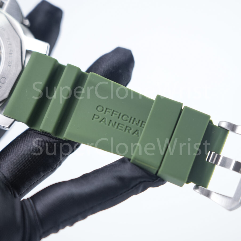 Panerai Submersible Verde Militare PAM01055 Steel Green Dial Green Rubber Strap 42mm Replica Watches - 11