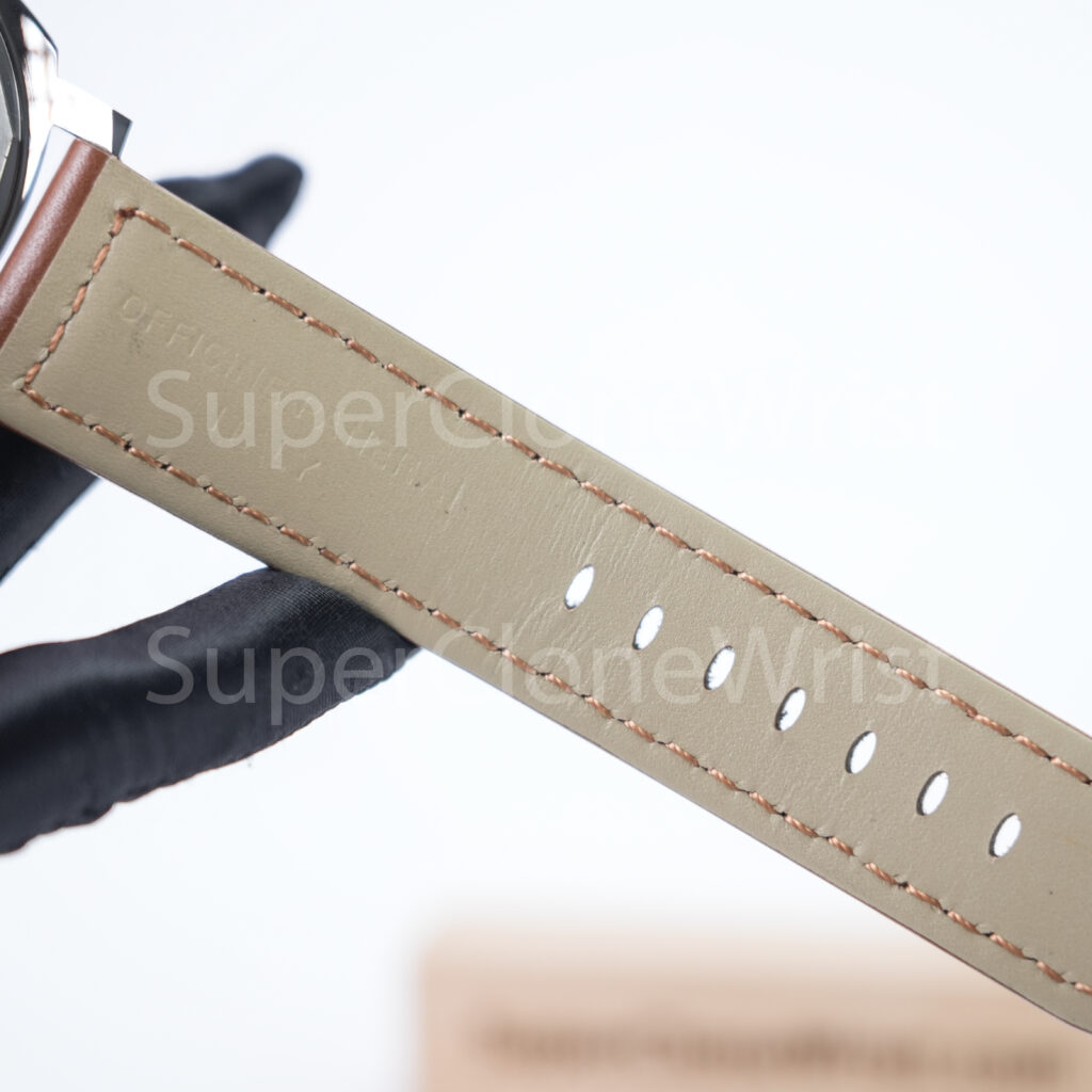 Panerai Luminor Marina PAM00111 Steel Black Dial Brown Leather Strap 44mm Replica Watches - 11