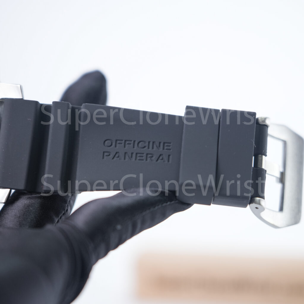 Panerai Submersible PAM00973 Steel Black Dial Brushed Steel Bezel Black Rubber Strap 42mm Replica Watches - 11
