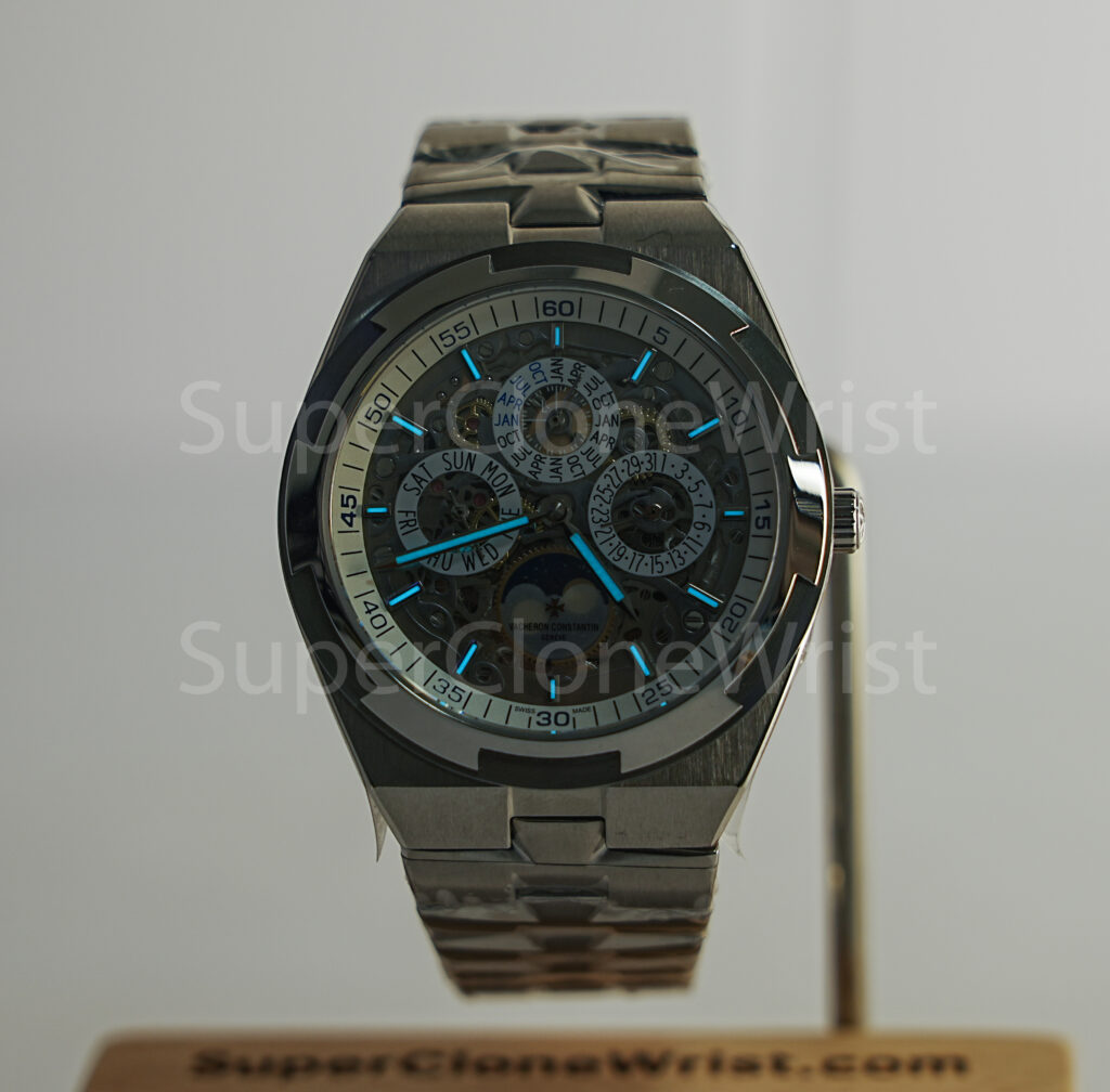 Vacheron Constantin Overseas 4300V/120G-B945 Steel Skeleton Perpetual Calendar Dial Steel Bezel Steel Bracelet 41.5mm Replica Watches - 2