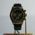 Rolex Cosmograph Daytona 126518LN 18K Yellow Gold Black Diamond Dial Ceramic Bezel Oysterflex Strap 40mm Replica Watches - 2