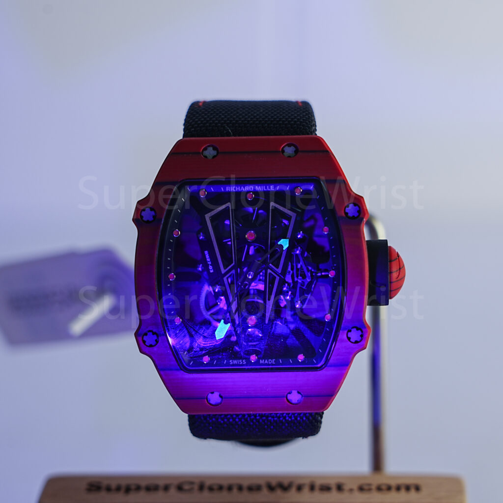 Richard Mille RM 27-03 Red Carbon Fiber Skeleton Dial Red Carbon Fiber Bezel Black Fabric Strap 40mm Replica Watches - 2