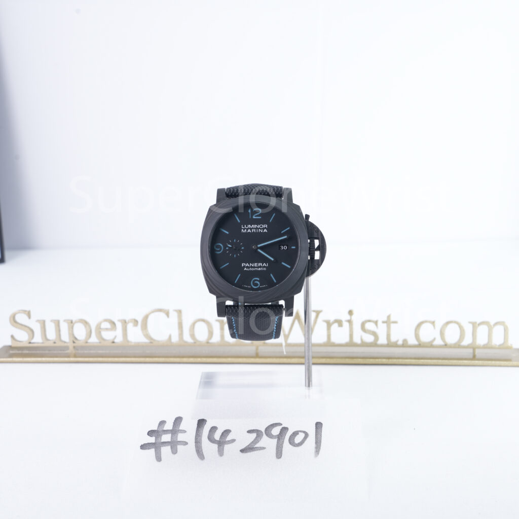 Panerai Luminor Marina PAM02661 Carbotech Black Dial Blue Lume Black Rubber Strap 44mm Replica Watches - 2