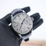 IWC Portugieser Automatic 7 Days Steel Model White Dial Blue Crocodile Leather Strap 42mm Replica Watches - 2