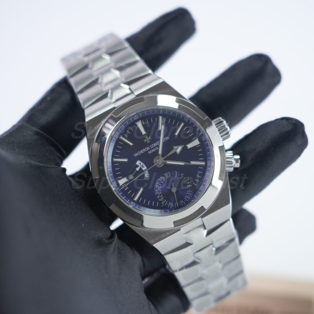 Vacheron Constantin Overseas Dual Time 7900V/110A-B154 Steel Blue Dial Steel Bezel Steel Bracelet 41mm Replica Watches - 3