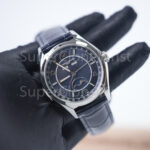 Vacheron Constantin Fiftysix 4000E/000A-B548 Steel Blue Dial Steel Polished Bezel Blue Leather Strap 40mm Replica Watches - 3