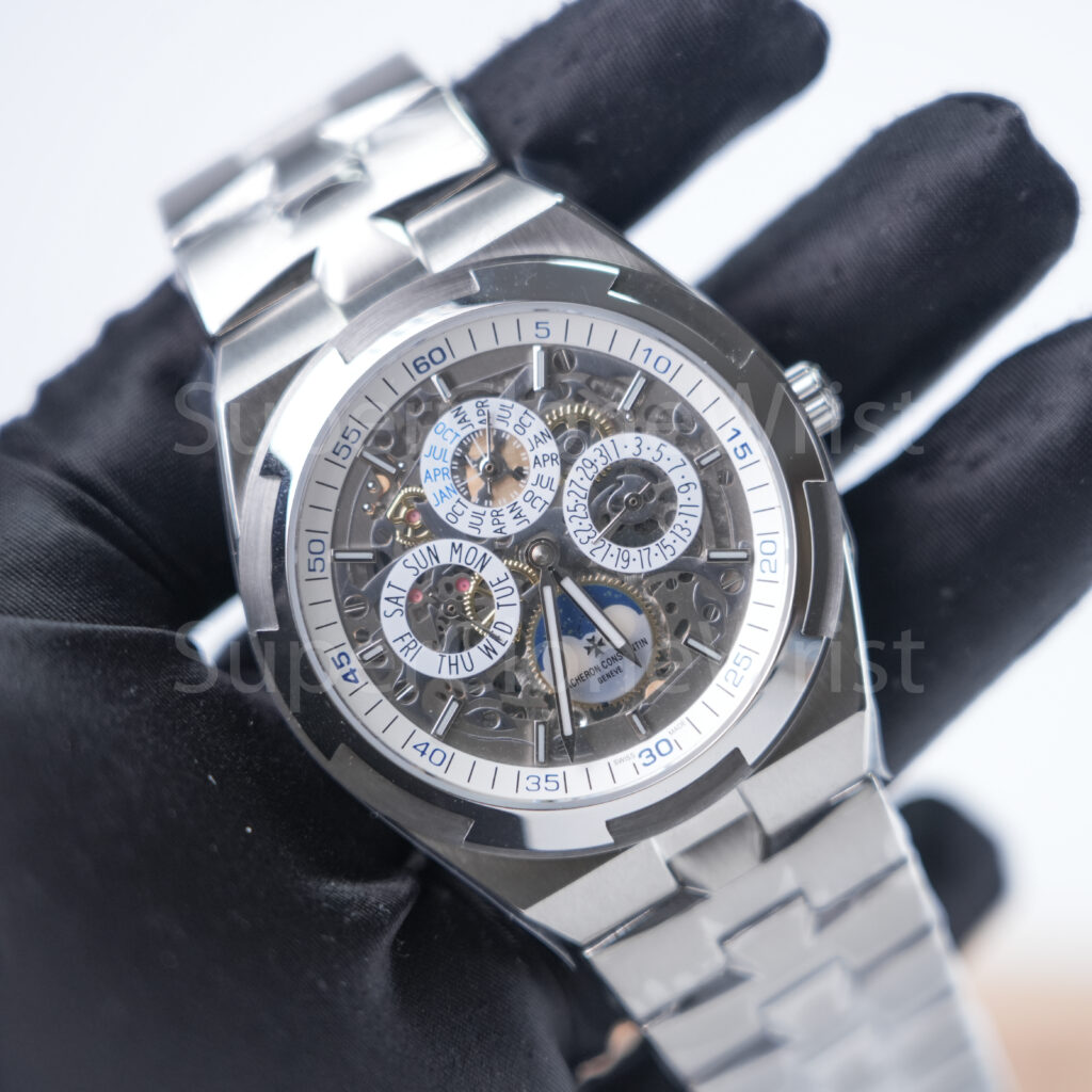 Vacheron Constantin Overseas 4300V/120G-B945 Steel Skeleton Perpetual Calendar Dial Steel Bezel Steel Bracelet 41.5mm Replica Watches - 3