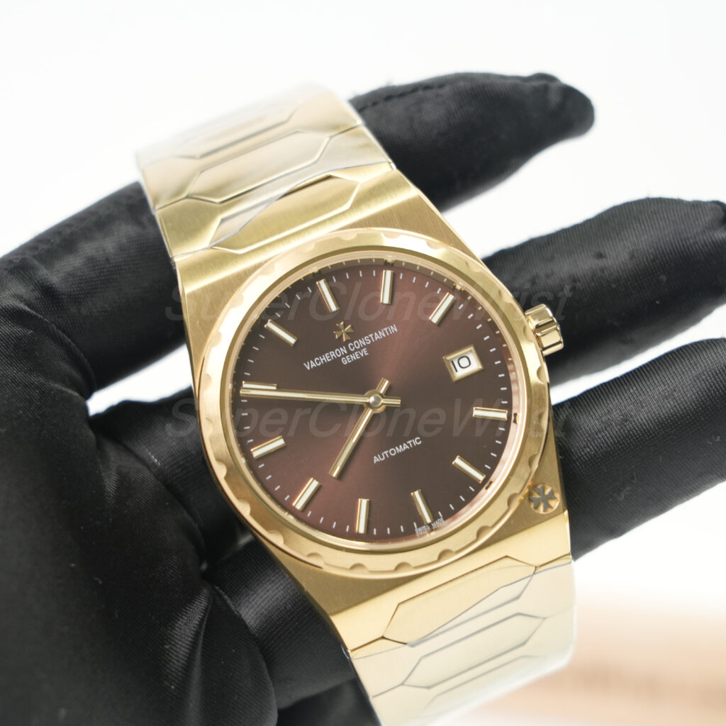 Vacheron Constantin Historiques 222 Yellow Gold Brown Sunburst Dial Yellow Gold Bezel Yellow Gold Hexagonal Bracelet 37mm Replica Watches - 3