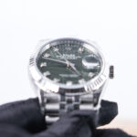 Rolex Datejust 36 126234 Steel Green Palm Motif Diamond Dial Fluted Bezel Jubilee Bracelet Replica Watches - 3