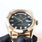 Rolex Day-Date 228238 Yellow Gold Green Ombre Diamond Dial Fluted Bezel President Bracelet 40mm Replica Watches - 3