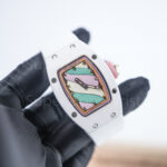 Richard Mille RM 07-03 Bonbon Steel Marshmallow Dial Steel Bezel White Rubber Strap 31mm Replica Watches - 3