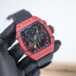 Richard Mille RM 27-03 Red Carbon Fiber Skeleton Dial Red Carbon Fiber Bezel Black Fabric Strap 40mm Replica Watches - 3