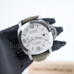 Panerai Luminor Marina PAM01314 Steel Model White Dial Brown Leather Strap 44mm Replica Watches - 3