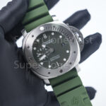 Panerai Submersible Verde Militare PAM01055 Steel Green Dial Green Rubber Strap 42mm Replica Watches - 3