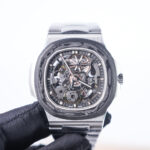 Patek Philippe Nautilus 5711 "The Pearl Project" Steel Skeleton Dial Carbon Fiber Bezel Steel Bracelet 40mm Replica Watches - 4