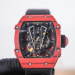 Richard Mille RM 27-03 Red Carbon Fiber Skeleton Dial Red Carbon Fiber Bezel Black Fabric Strap 40mm Replica Watches - 4