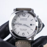 Panerai Luminor Marina PAM01314 Steel Model White Dial Brown Leather Strap 44mm Replica Watches - 4