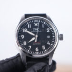 IWC Pilot's Watch Automatic TOP GUN Steel Model Black Dial Black Leather Strap 41mm Replica Watches - 4