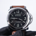 Panerai Luminor Marina PAM00111 Steel Black Dial Brown Leather Strap 44mm Replica Watches - 4