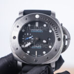 Panerai Submersible PAM00973 Steel Black Dial Brushed Steel Bezel Black Rubber Strap 42mm Replica Watches - 4
