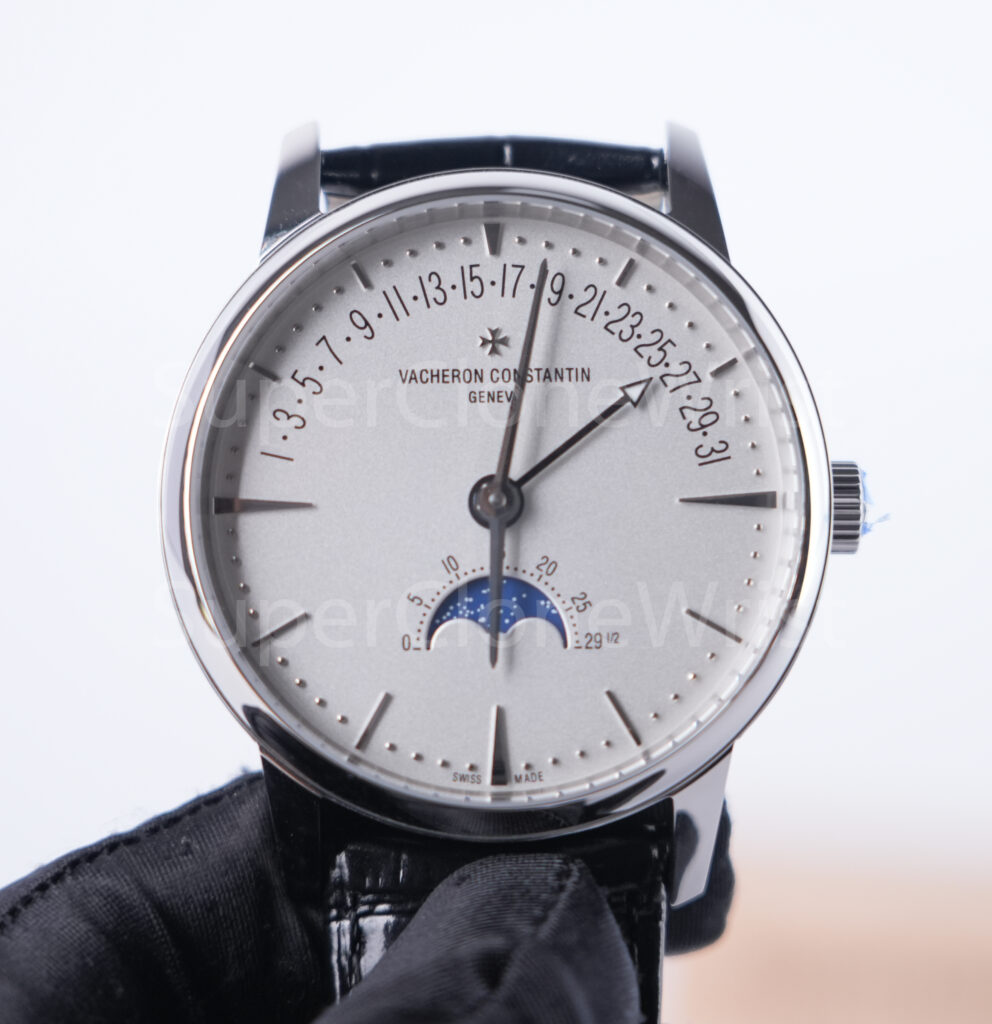 Vacheron Constantin Patrimony 4010U/000G-B330 Steel Silver Opaline Dial Steel Bezel Black Leather Strap 42.5mm Replica Watches - 4