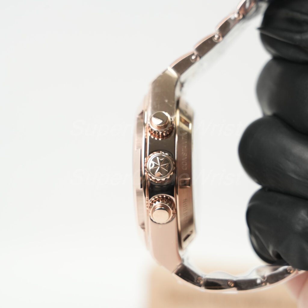 Vacheron Constantin Overseas Chronograph 5500V/110R-B732 Rose Gold Blue Dial Rose Gold Bezel Rose Gold Bracelet 42.5mm Replica Watches - 5