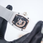 Richard Mille Bonbon RM 07-03 Steel(Ceramic-finish) Swirl Dial Steel Bezel White Rubber Strap 31mm Replica Watches - 6