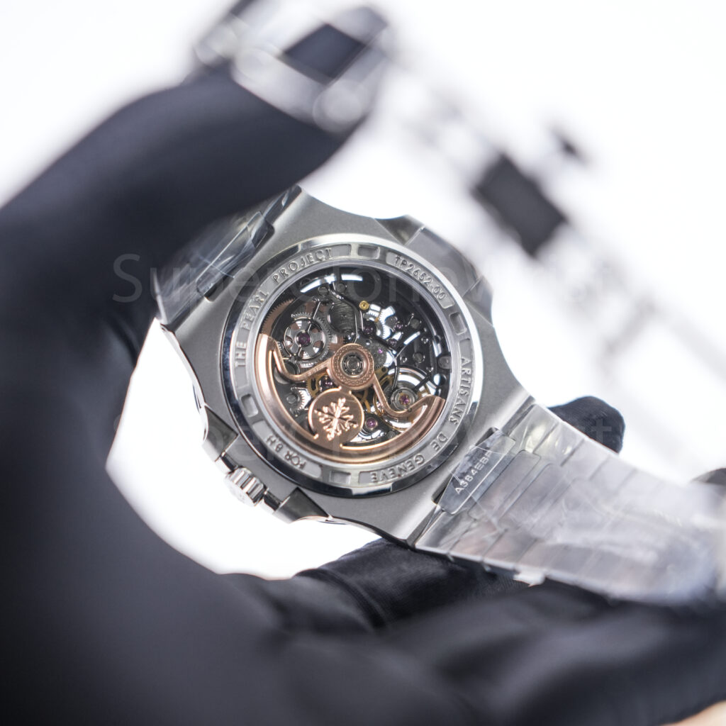 Patek Philippe Nautilus 5711 "The Pearl Project" Steel Skeleton Dial Carbon Fiber Bezel Steel Bracelet 40mm Replica Watches - 7