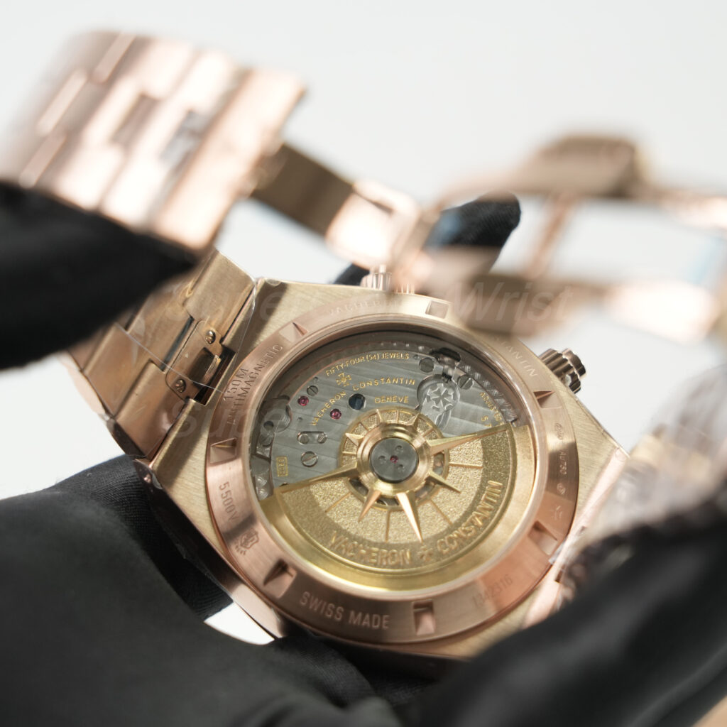 Vacheron Constantin Overseas Chronograph 5500V/110R-B732 Rose Gold Blue Dial Rose Gold Bezel Rose Gold Bracelet 42.5mm Replica Watches - 7