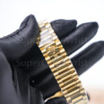 Rolex Day-Date 36 18238 18K Yellow Gold Black Onyx Dial Fluted Bezel President Bracelet Replica Watches - 7